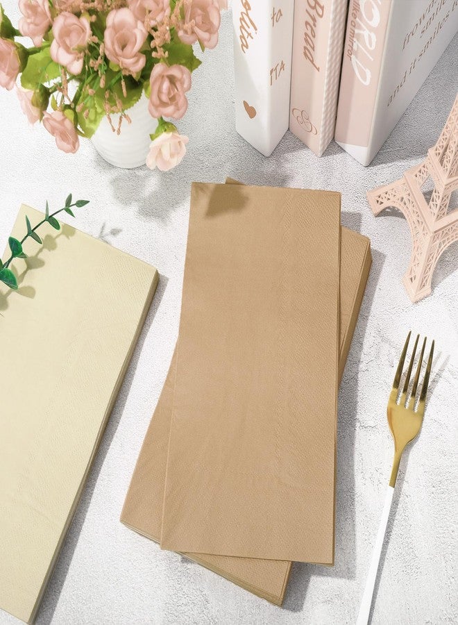 وولاين مجموعة مناديل ورقية بنية اللون من والين، 150 قطعة، بثلاثة ألوان، مناسبة للعشاء، مناديل ورقية يدوية، ثلاث طبقات، للاستخدام مرة واحدة، مثالية لفصل الخريف، وعيد الشكر، وحفلات المنزل، وتزيين الطاولات. - Image 4